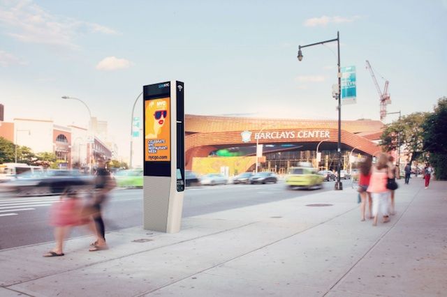 A rendering of a link kiosk in Brooklyn